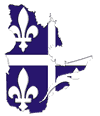 Mapa de Quebec con la bandera provincial