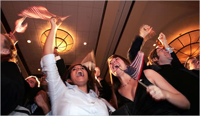 Celebración demócrata (Foto: Stephen Crowley/The New York Times)