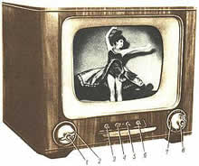Televisor polaco de los años 50 (imagen de dominio público)