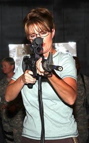 Sarah Palin con un rifle