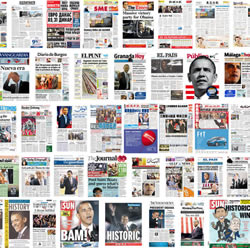 Periódicos registran victoria de Obama