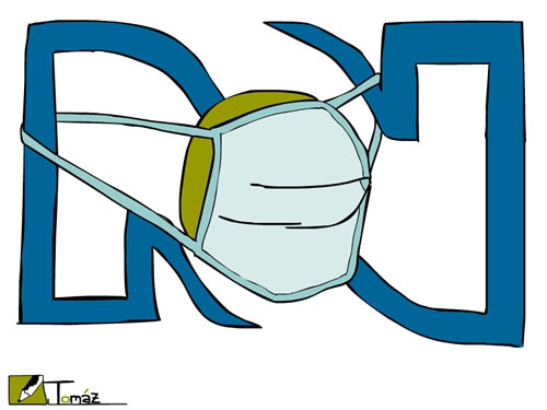 Logo de RCN con un tapaboca