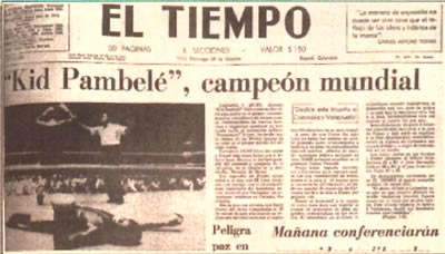 Primera plana de 'El Tiempo' del 29 de octubre de 1972