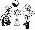 Símbolos de diferentes religiones