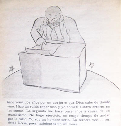 Página donde aparece la ilustración (del hombre de negocios) cuyo original fue hallado en Japón. Página donde aparece la ilustración (del hombre de negocios) cuyo original fue hallado en Japón.