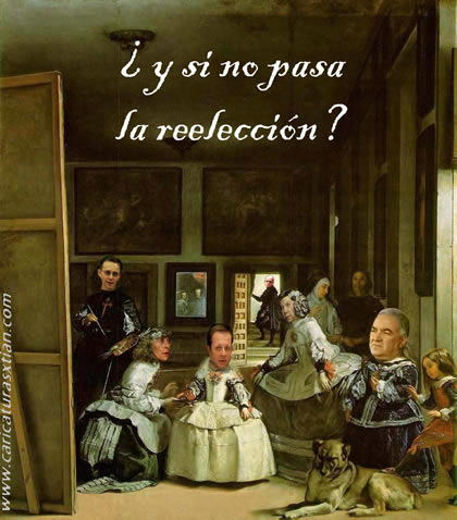 '¿Y si no pasa la reelección?' (Parodia del cuadro 'Las meninas' de Diego Velázquez'')