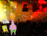 En un concierto de Calamaro, Bob Esponja le dice a Patricio Estrella: 'Pero, Patricio, ¿a qué horas va a salir CALAMARDO?'