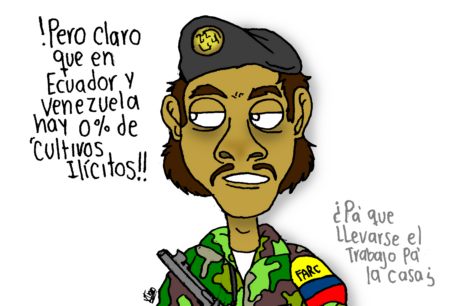 Guerrillero de las FARC: '¡Pero claro que en Ecuador y Venezuela hay 0% de cultivos ilícitos!... ¿Pa' qué llevarse el trabajo pa' la casa?''