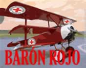 Aparece un avión como los de la primera mitad del siglo XX con el logo de la Cruz Roja en varias partes y al frente la leyenda: 'Barón rojo'